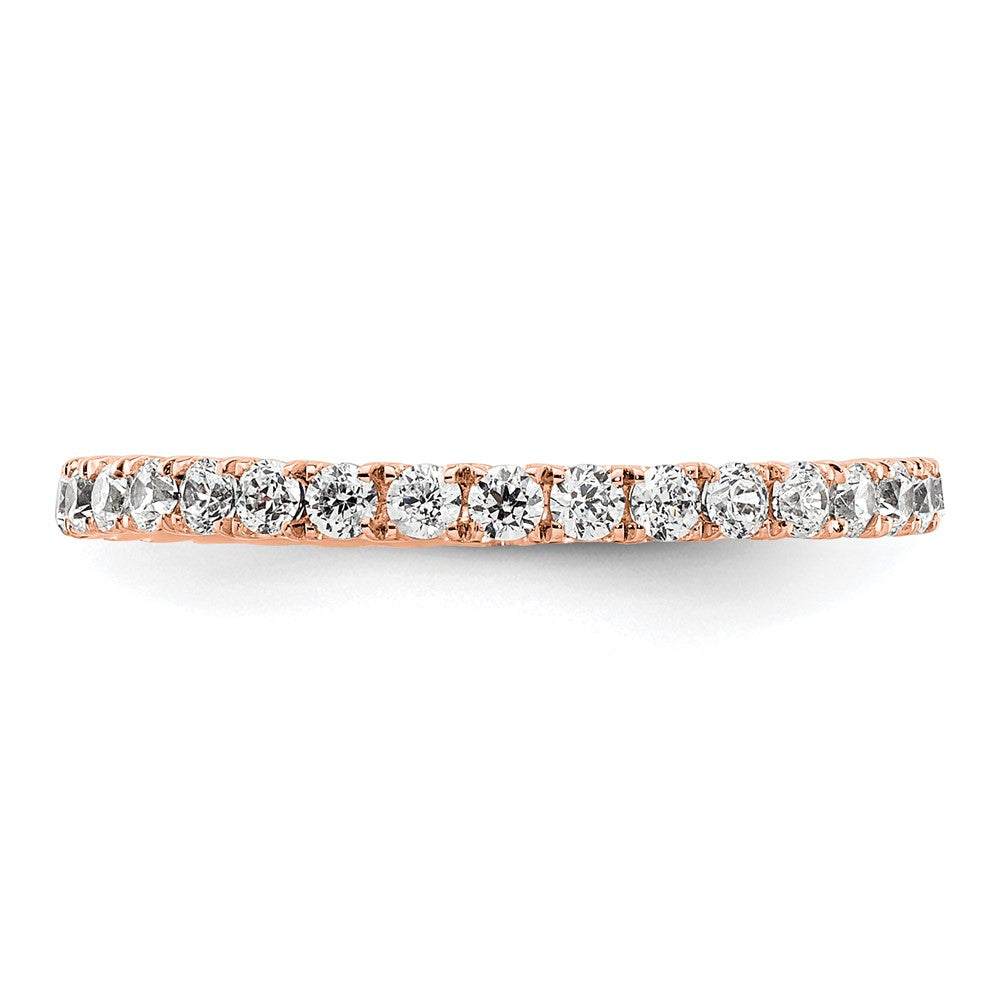 14k Rose Gold Polished U-Shared Prong 1/2 carat Diamond Complete Eternity Band