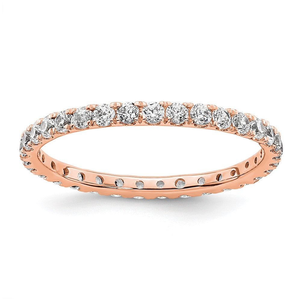 14k Rose Gold Polished U-Shared Prong 1/2 carat Diamond Complete Eternity Band
