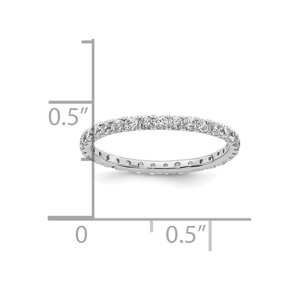 14k White Gold Polished U-Shared Prong 1/2 carat Diamond Complete Eternity Band