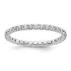 14k White Gold Polished U-Shared Prong 1/2 carat Diamond Complete Eternity Band