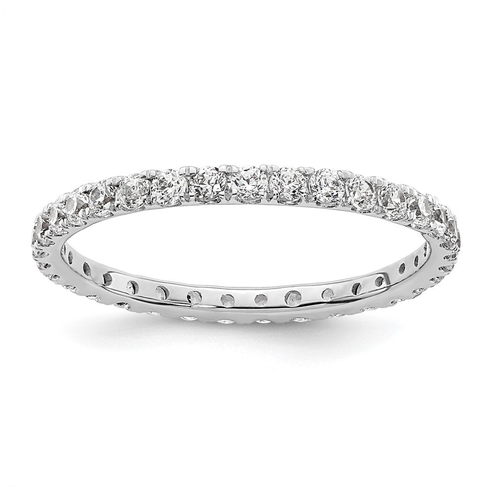 14k White Gold Polished U-Shared Prong 1/2 carat Diamond Complete Eternity Band