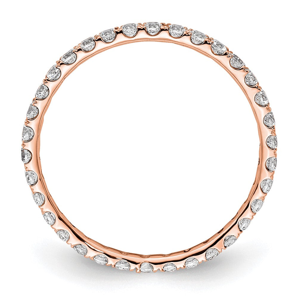 14k Rose Gold Polished U-Shared Prong 1/2 carat Diamond Complete Eternity Band
