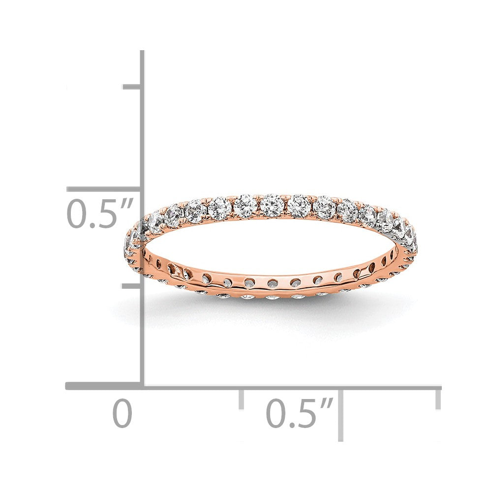 14k Rose Gold Polished U-Shared Prong 1/2 carat Diamond Complete Eternity Band