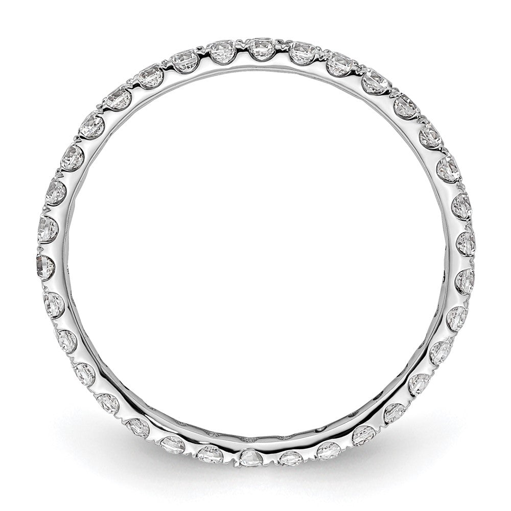 14k White Gold Polished U-Shared Prong 1/2 carat Diamond Complete Eternity Band