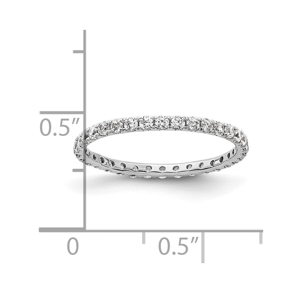 14k White Gold Polished U-Shared Prong 1/2 carat Diamond Complete Eternity Band