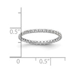 14k White Gold Polished U-Shared Prong 1/2 carat Diamond Complete Eternity Band