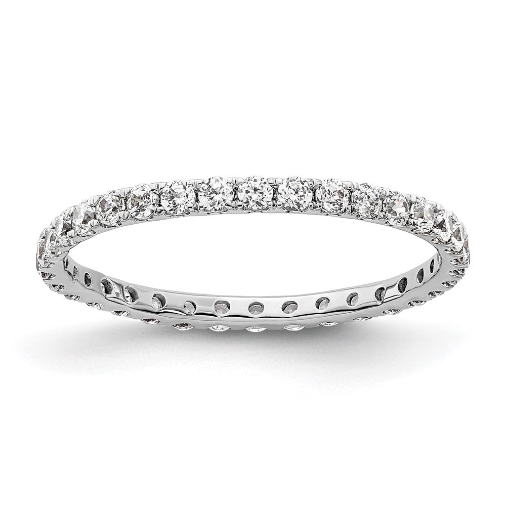 14k White Gold Polished U-Shared Prong 1/2 carat Diamond Complete Eternity Band