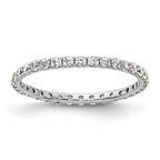 14k White Gold Polished U-Shared Prong 1/2 carat Diamond Complete Eternity Band