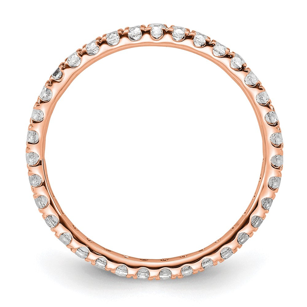 14k Rose Gold Polished U-Shared Prong 1/2 carat Diamond Complete Eternity Band