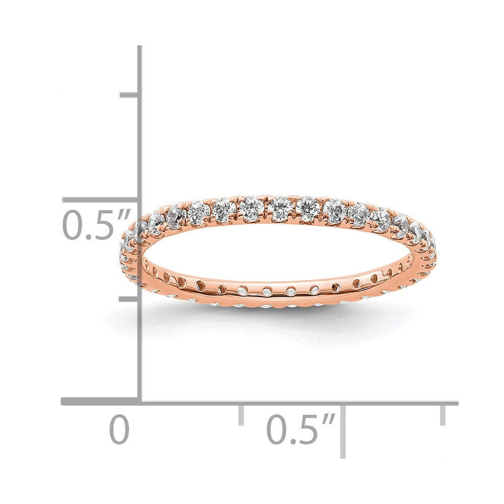 14k Rose Gold Polished U-Shared Prong 1/2 carat Diamond Complete Eternity Band