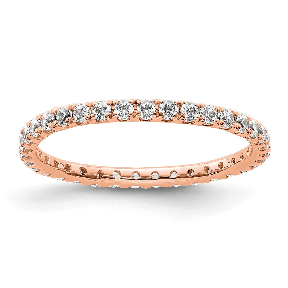 14k Rose Gold Polished U-Shared Prong 1/2 carat Diamond Complete Eternity Band