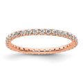 14k Rose Gold Polished U-Shared Prong 1/2 carat Diamond Complete Eternity Band