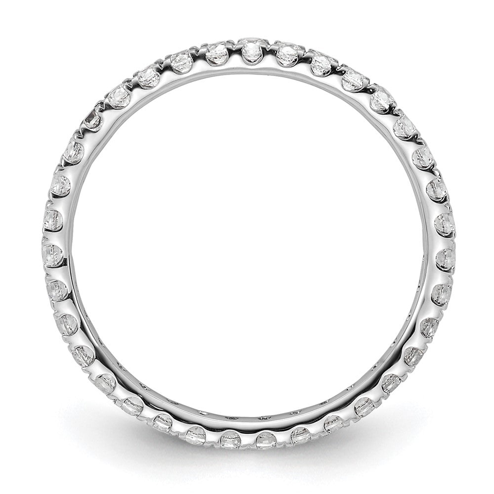 14k White Gold Polished U-Shared Prong 1/2 carat Diamond Complete Eternity Band