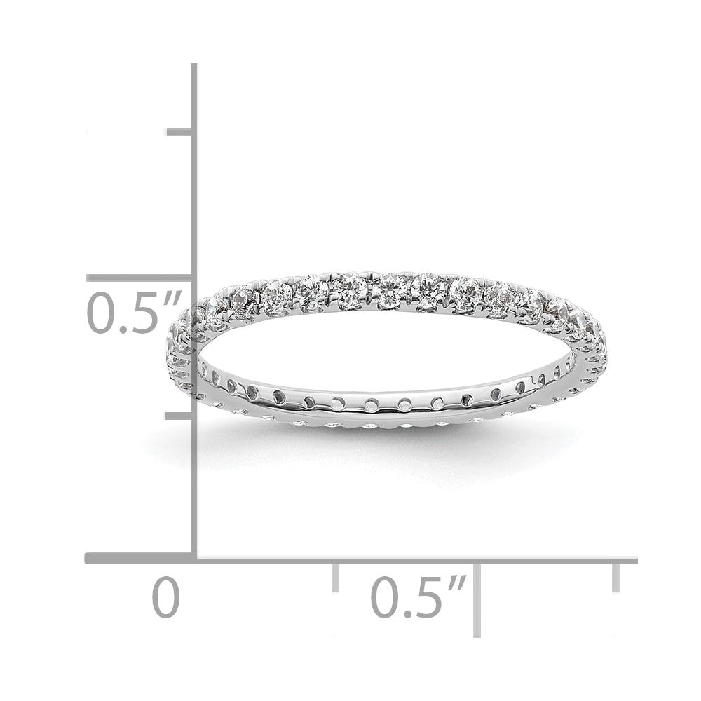 14k White Gold Polished U-Shared Prong 1/2 carat Diamond Complete Eternity Band