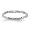 14k White Gold Polished U-Shared Prong 1/2 carat Diamond Complete Eternity Band