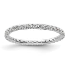 14k White Gold Polished U-Shared Prong 1/2 carat Diamond Complete Eternity Band