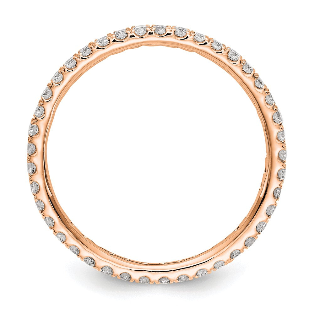 14k Rose Gold 1/2 carat Lab Grown Diamond VS/SI+ G+ Complete Shared Prong Eternity Band