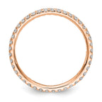 14k Rose Gold 1/2 carat Lab Grown Diamond VS/SI+ G+ Complete Shared Prong Eternity Band