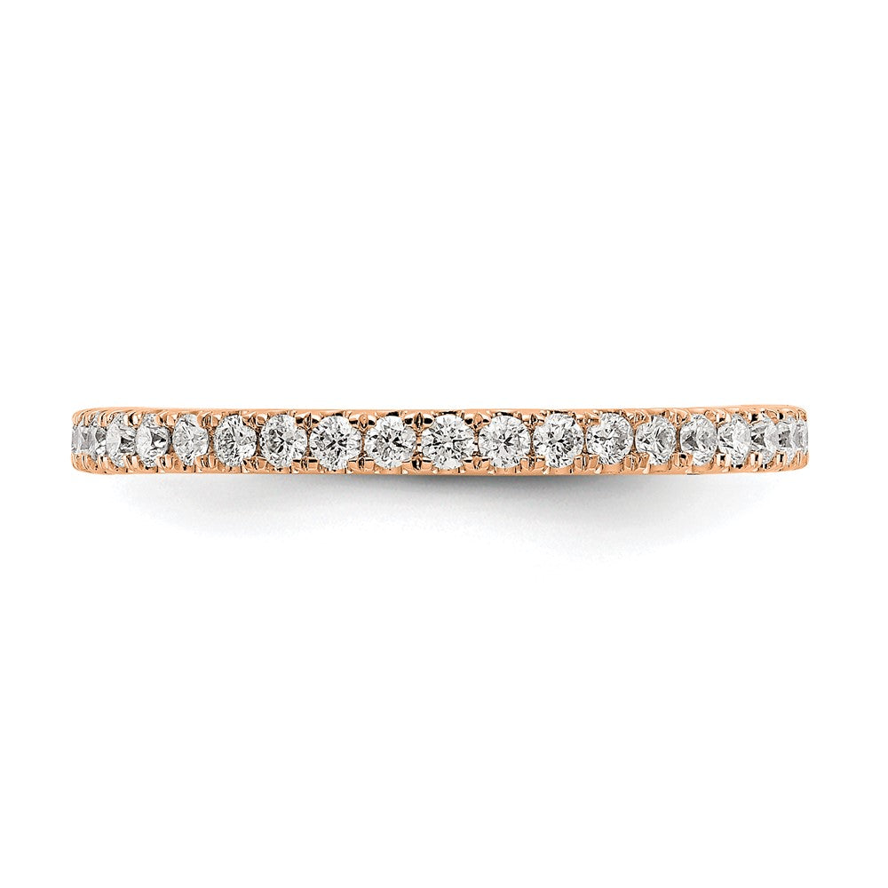 14k Rose Gold 1/2 carat Lab Grown Diamond VS/SI+ G+ Complete Shared Prong Eternity Band