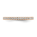 14k Rose Gold 1/2 carat Lab Grown Diamond VS/SI+ G+ Complete Shared Prong Eternity Band