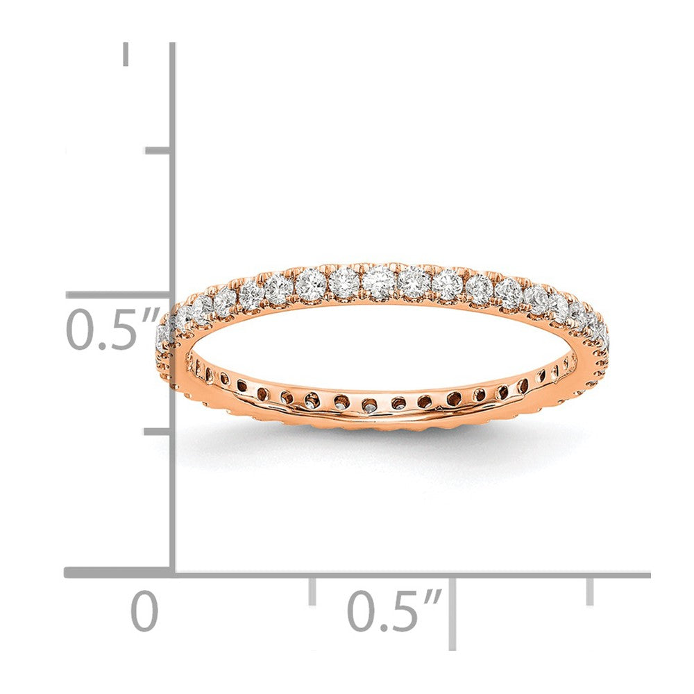 14k Rose Gold 1/2 carat Lab Grown Diamond VS/SI+ G+ Complete Shared Prong Eternity Band