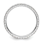 14k White Gold Polished U-Shared Prong 1/2 carat Diamond Complete Eternity Band
