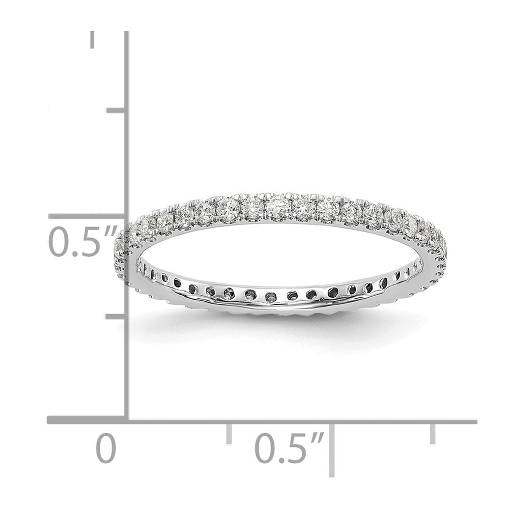 14k White Gold 1/2 carat Lab Grown Diamond VS/SI+ G+ Complete Shared Prong Eternity Band