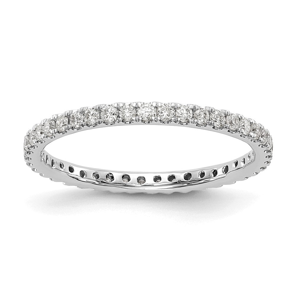 14k White Gold 1/2 carat Lab Grown Diamond VS/SI+ G+ Complete Shared Prong Eternity Band