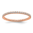 14k Rose Gold Polished U-Shared Prong 1/2 carat Diamond Complete Eternity Band