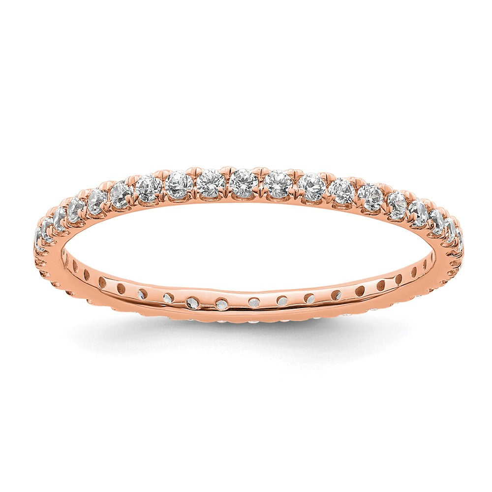 14k Rose Gold Polished U-Shared Prong 1/2 carat Diamond Complete Eternity Band