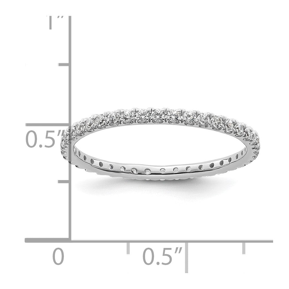 14k White Gold Polished U-Shared Prong 1/2 carat Diamond Complete Eternity Band