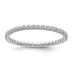 14k White Gold Polished U-Shared Prong 1/2 carat Diamond Complete Eternity Band