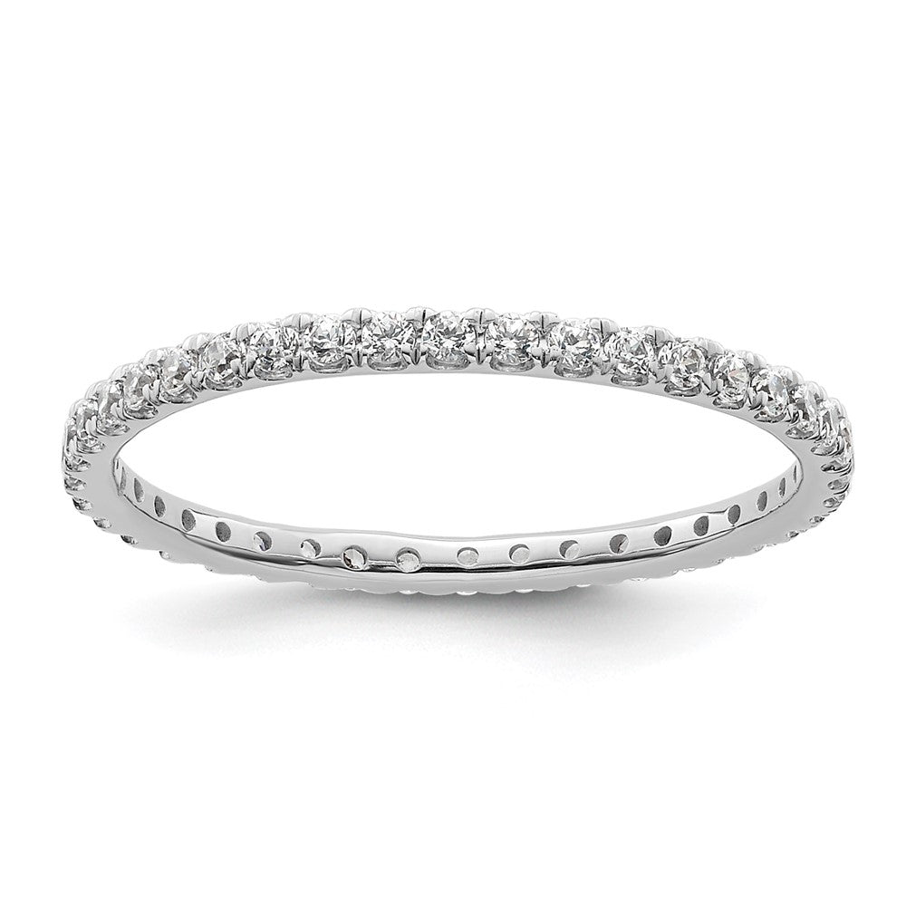 14k White Gold Polished U-Shared Prong 1/2 carat Diamond Complete Eternity Band