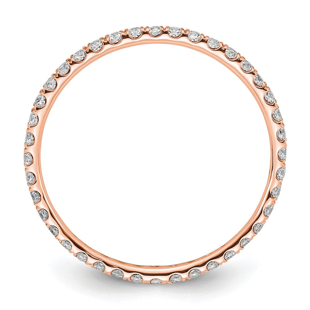 14k Rose Gold Polished U-Shared Prong 1/2 carat Diamond Complete Eternity Band