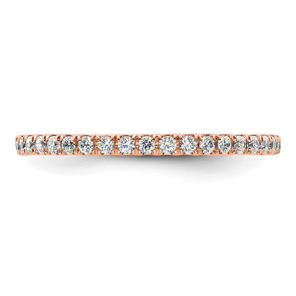 14k Rose Gold Polished U-Shared Prong 1/2 carat Diamond Complete Eternity Band