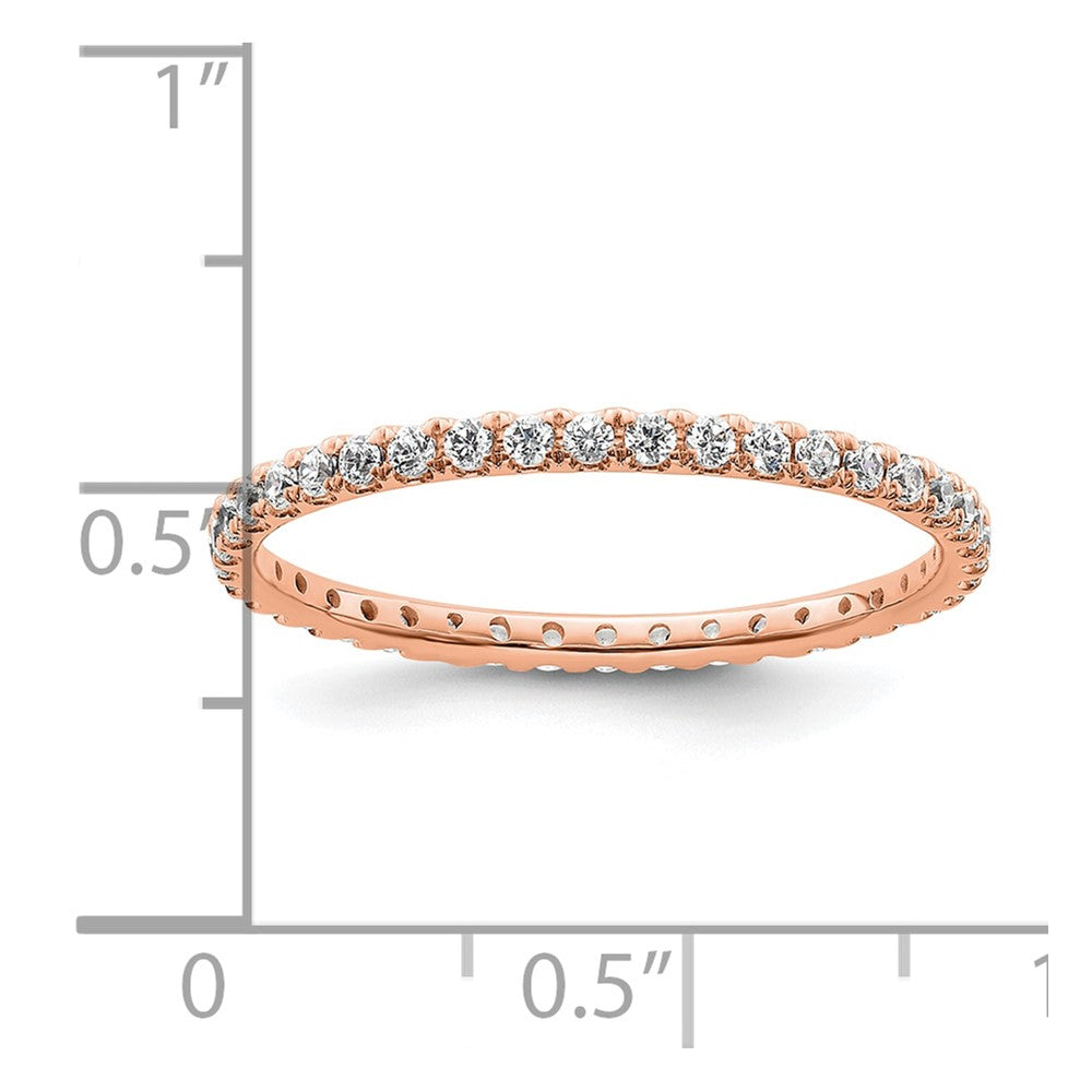 14k Rose Gold Polished U-Shared Prong 1/2 carat Diamond Complete Eternity Band