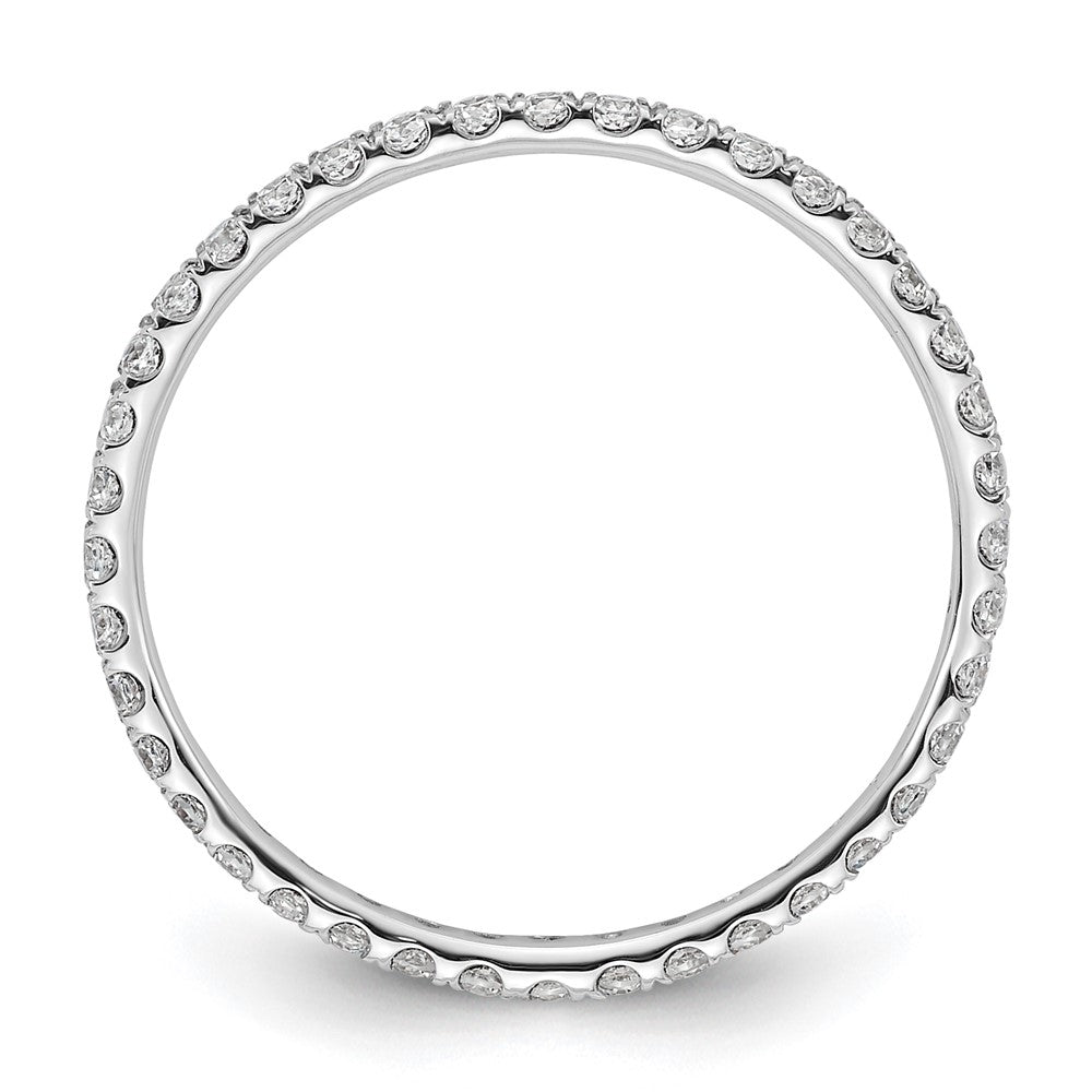 14k White Gold Polished U-Shared Prong 1/2 carat Diamond Complete Eternity Band
