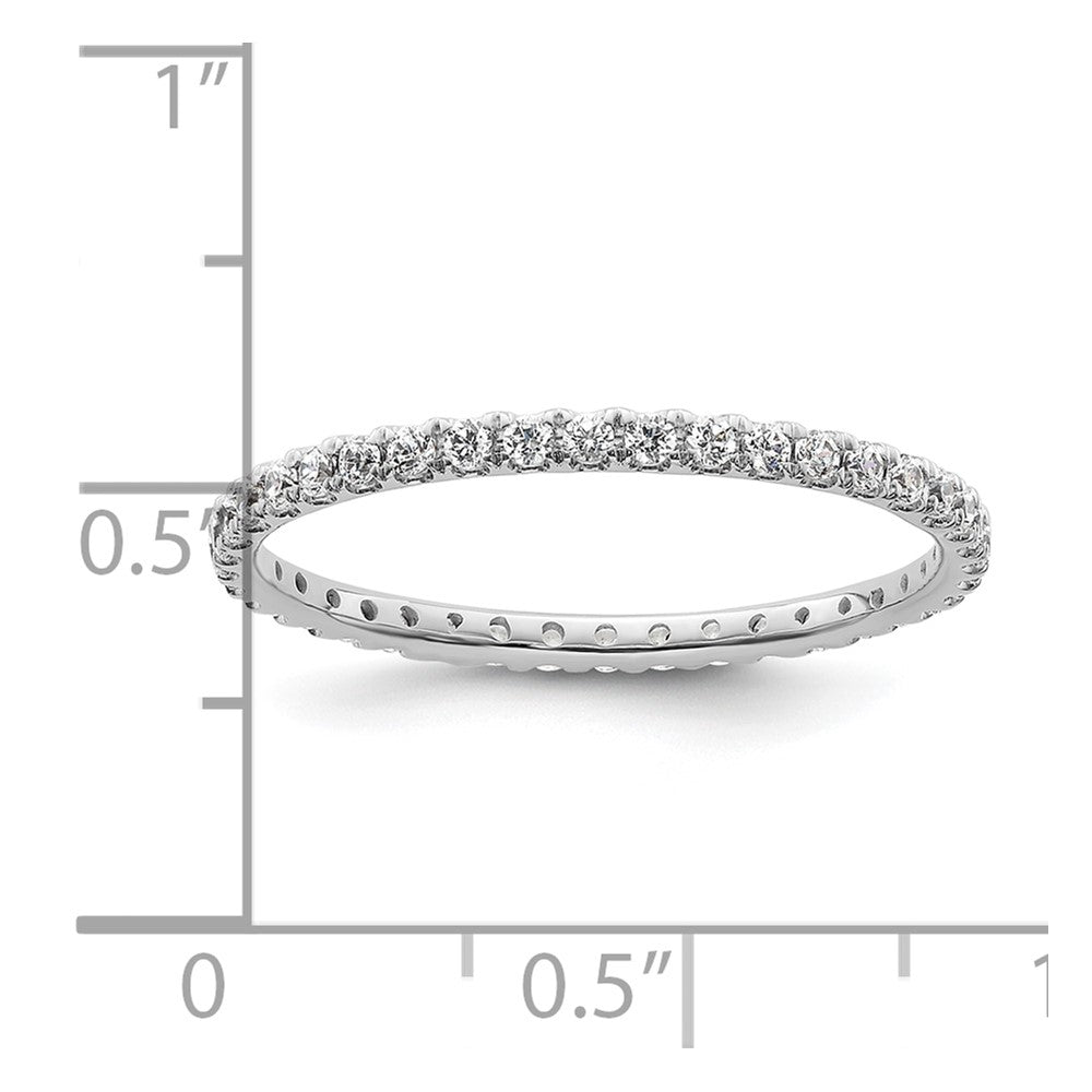 14k White Gold Polished U-Shared Prong 1/2 carat Diamond Complete Eternity Band