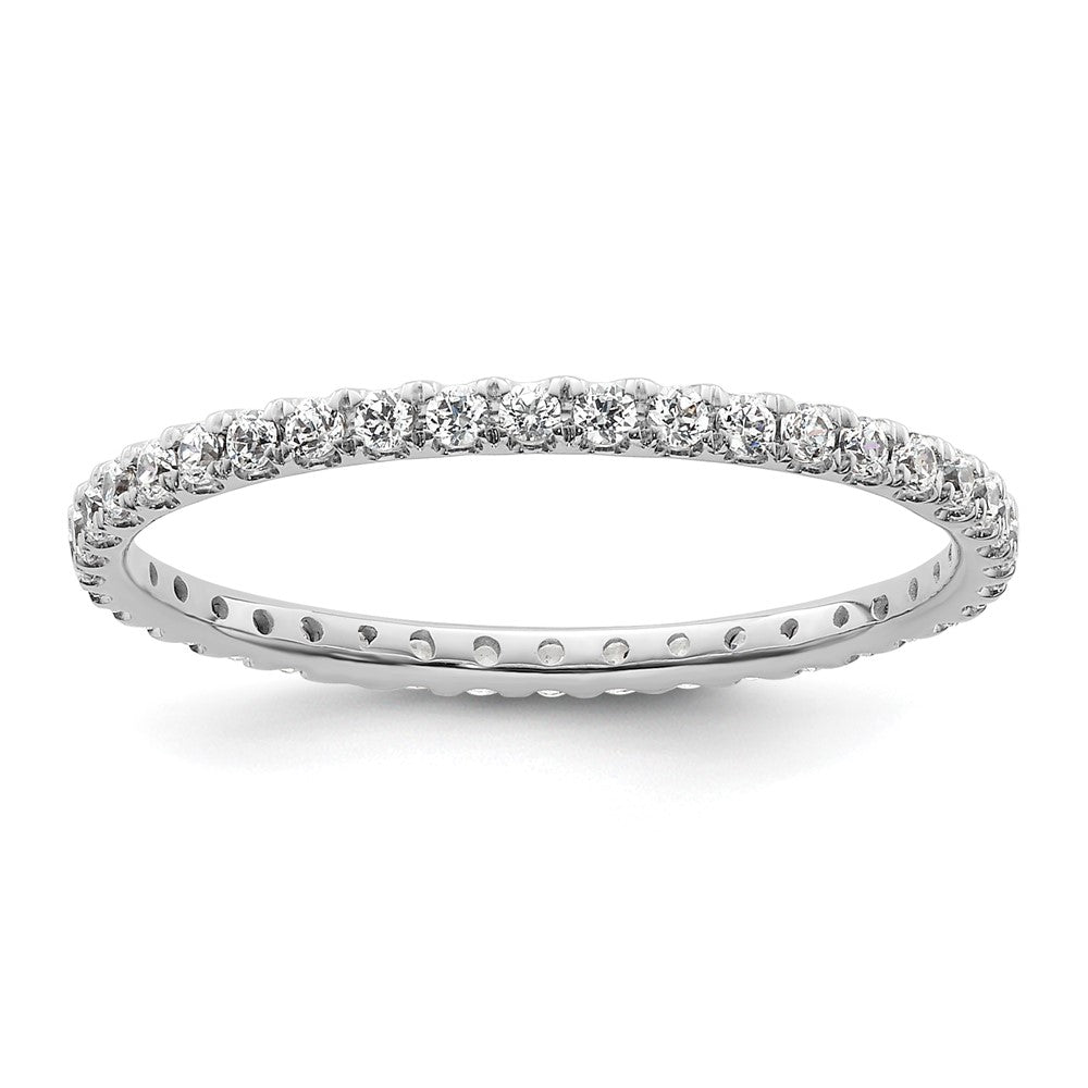 14k White Gold Polished U-Shared Prong 1/2 carat Diamond Complete Eternity Band
