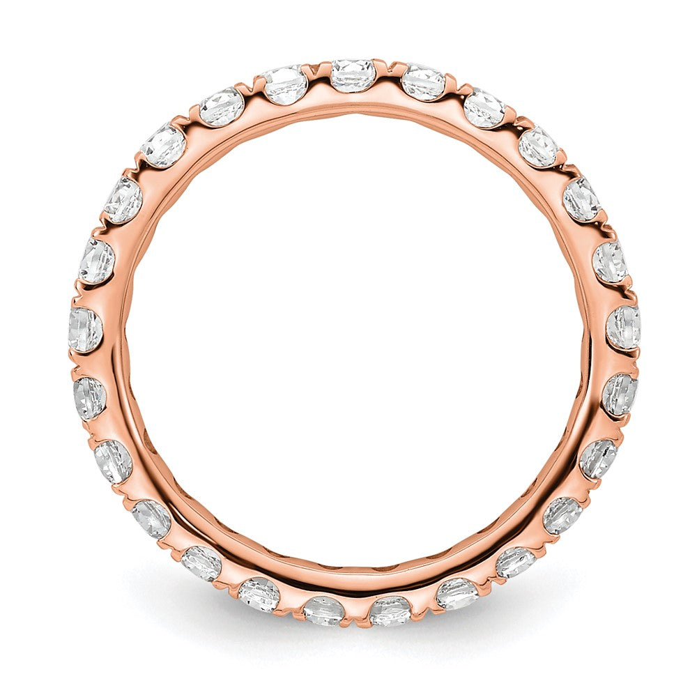 14k Rose Gold Polished U-Shared Prong 1 carat Diamond Complete Eternity Band