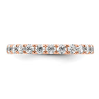 14k Rose Gold Polished U-Shared Prong 1 carat Diamond Complete Eternity Band