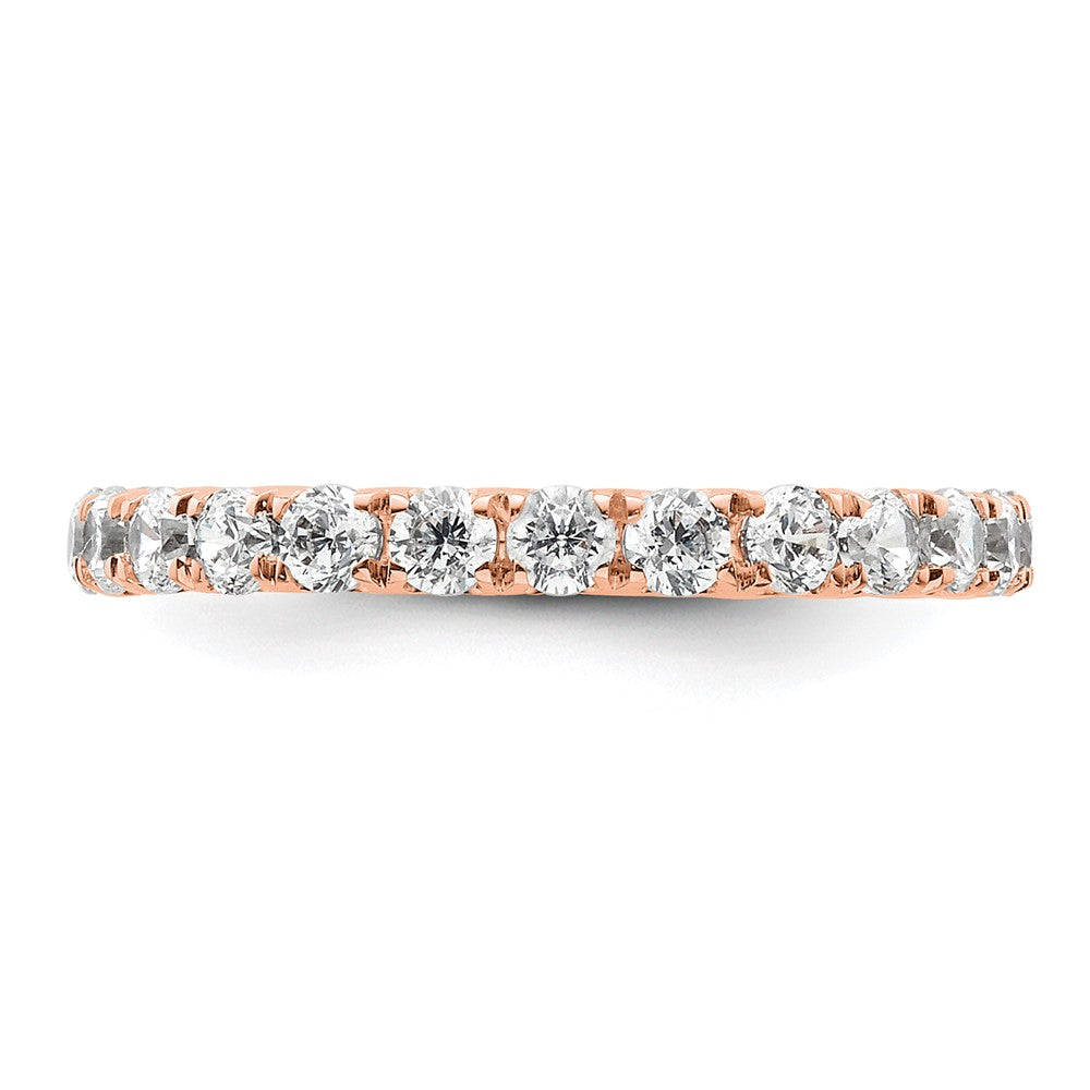 14k Rose Gold Polished U-Shared Prong 1 carat Diamond Complete Eternity Band