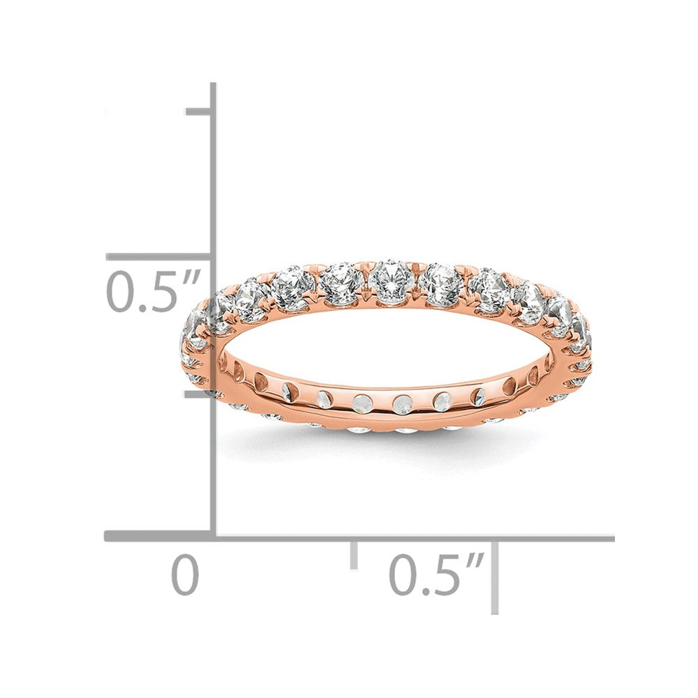 14k Rose Gold Polished U-Shared Prong 1 carat Diamond Complete Eternity Band