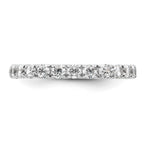 14k White Gold Polished U-Shared Prong 1 carat Diamond Complete Eternity Band