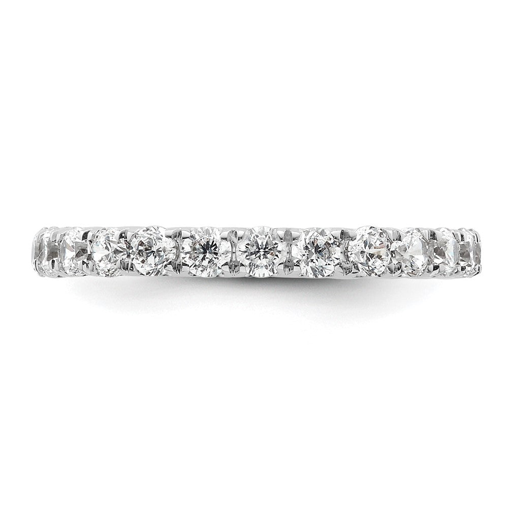 14k White Gold Polished U-Shared Prong 1 carat Diamond Complete Eternity Band