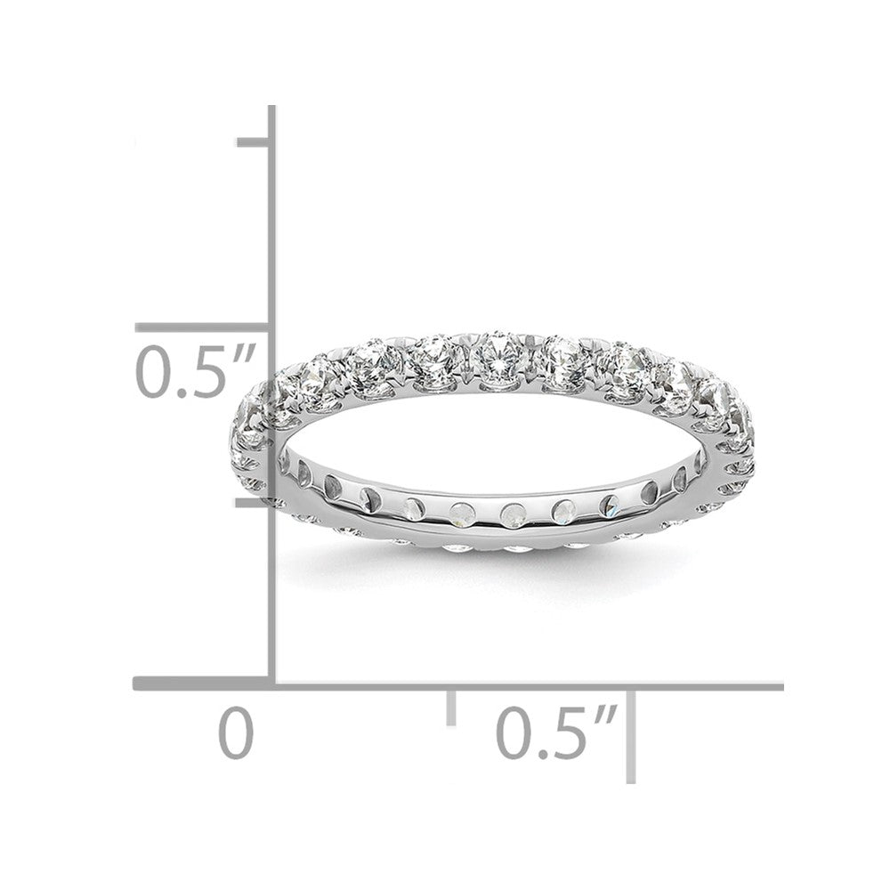14k White Gold Polished U-Shared Prong 1 carat Diamond Complete Eternity Band