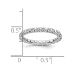 14k White Gold Polished U-Shared Prong 1 carat Diamond Complete Eternity Band