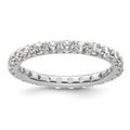 14k White Gold Polished U-Shared Prong 1 carat Diamond Complete Eternity Band