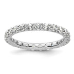 14k White Gold Polished U-Shared Prong 1 carat Diamond Complete Eternity Band