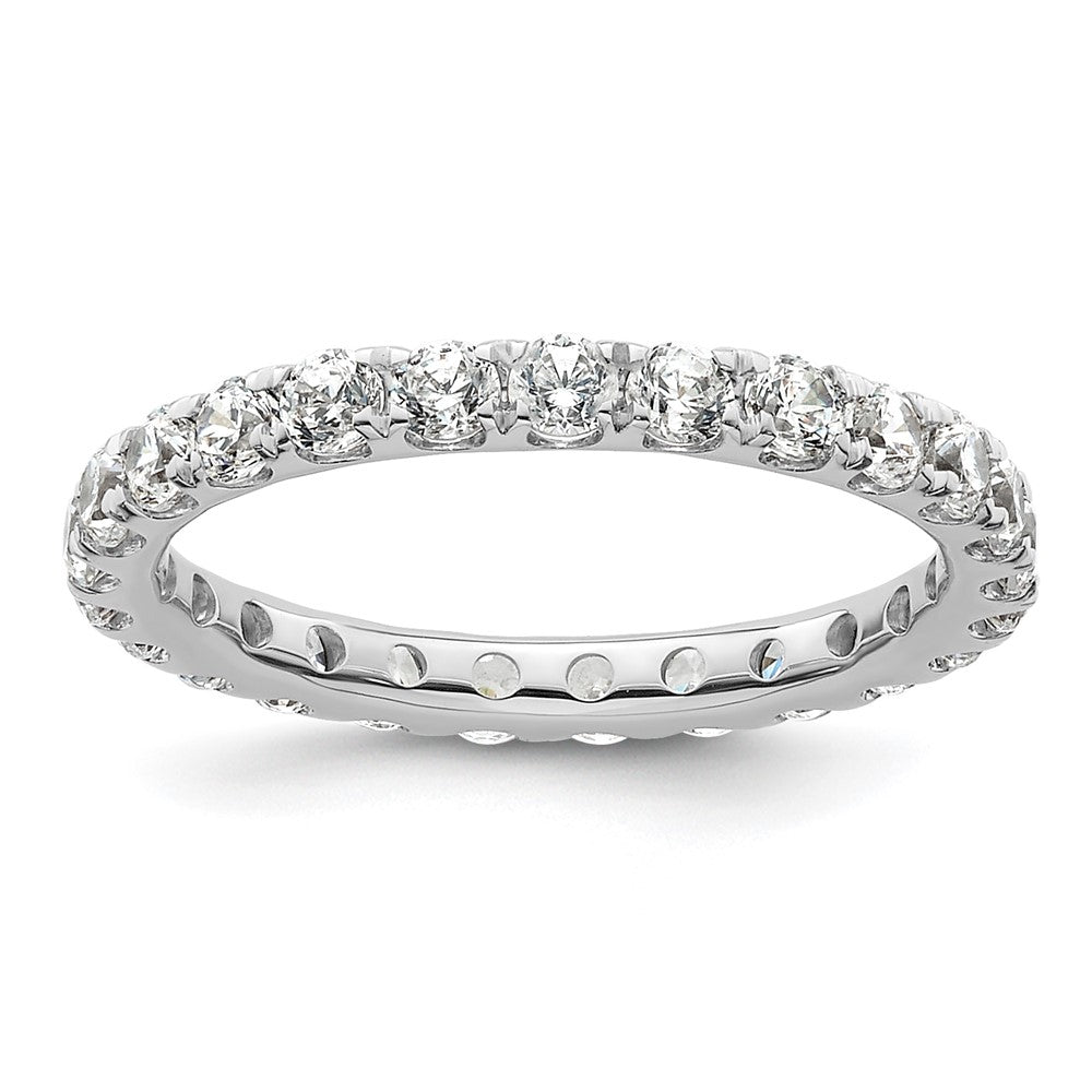 14k White Gold Polished U-Shared Prong 1 carat Diamond Complete Eternity Band